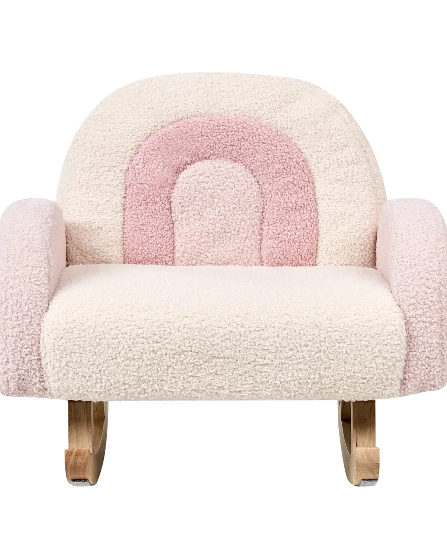 Sedia a dondolo per bambini Arcobaleno OMBO Bouclé Rosa pastello