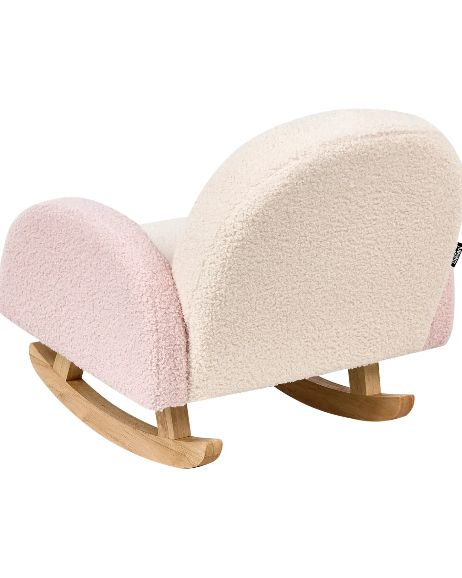 Sedia a dondolo per bambini Arcobaleno OMBO Bouclé Rosa pastello