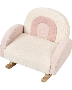 Sedia a dondolo per bambini Arcobaleno OMBO Bouclé Rosa pastello