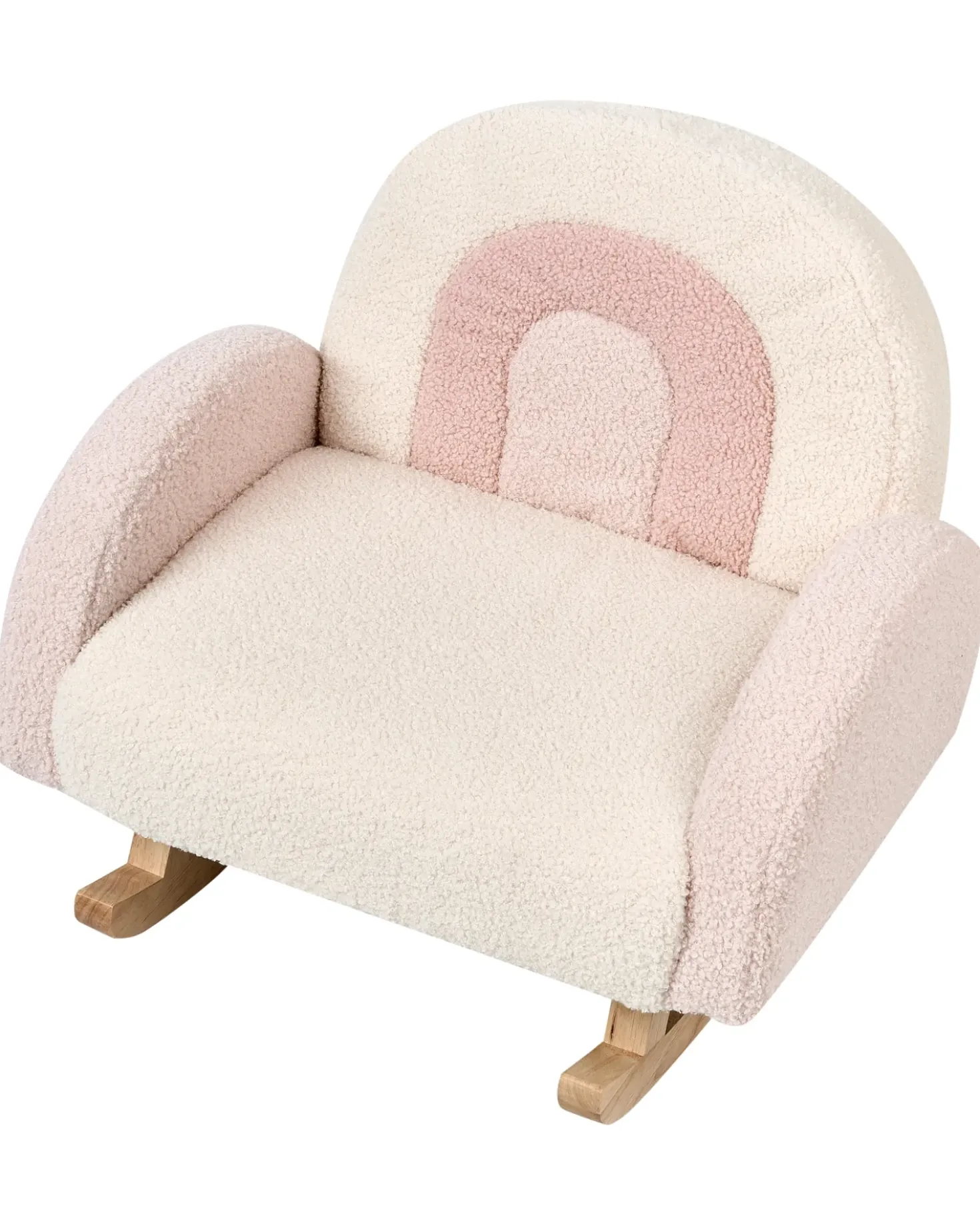 Sedia a dondolo per bambini Arcobaleno OMBO Bouclé Rosa pastello