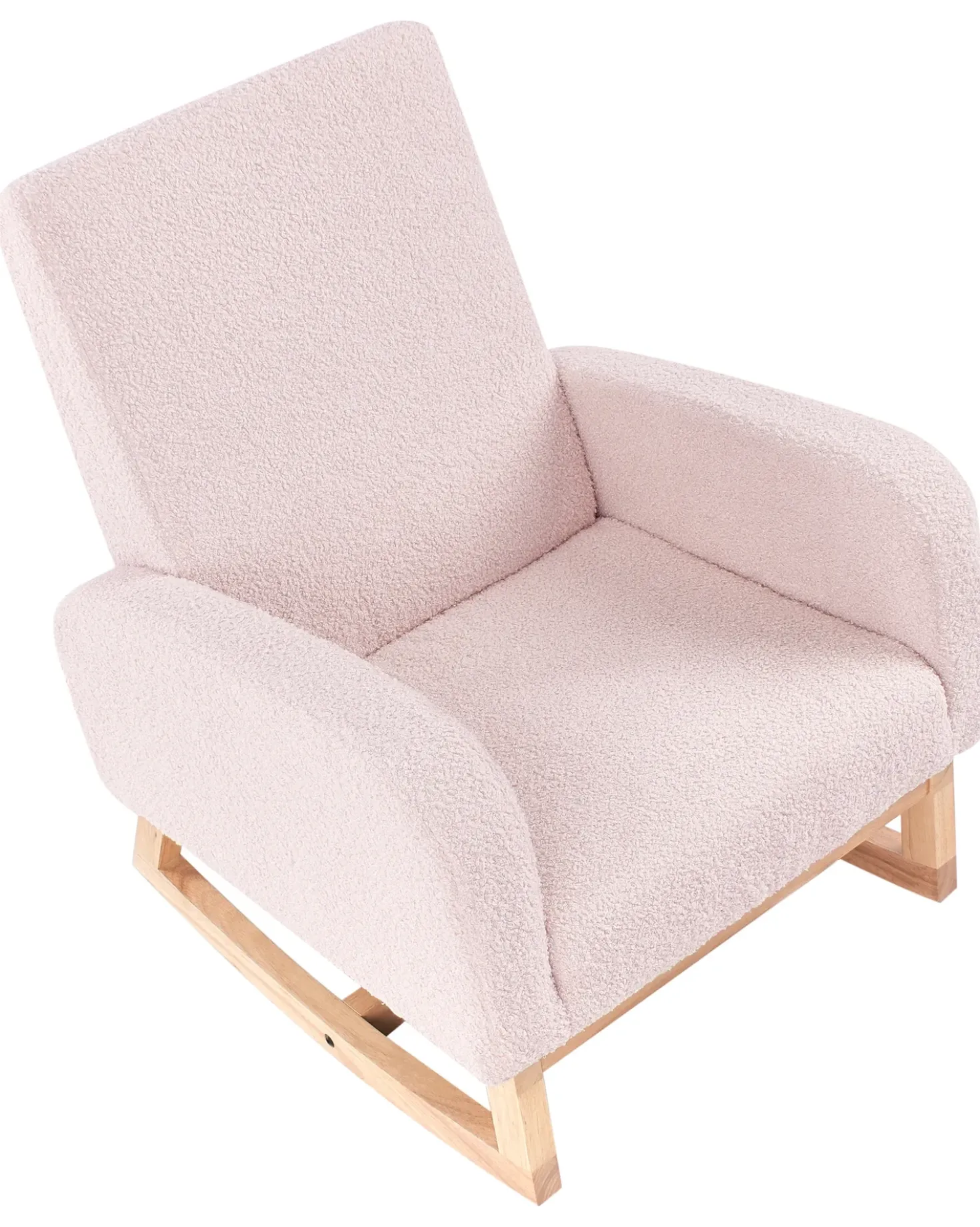 Sedia a dondolo per bambini NORBY Bouclé Rosa pastello