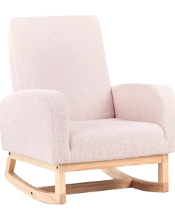 Sedia a dondolo per bambini NORBY Bouclé Rosa pastello