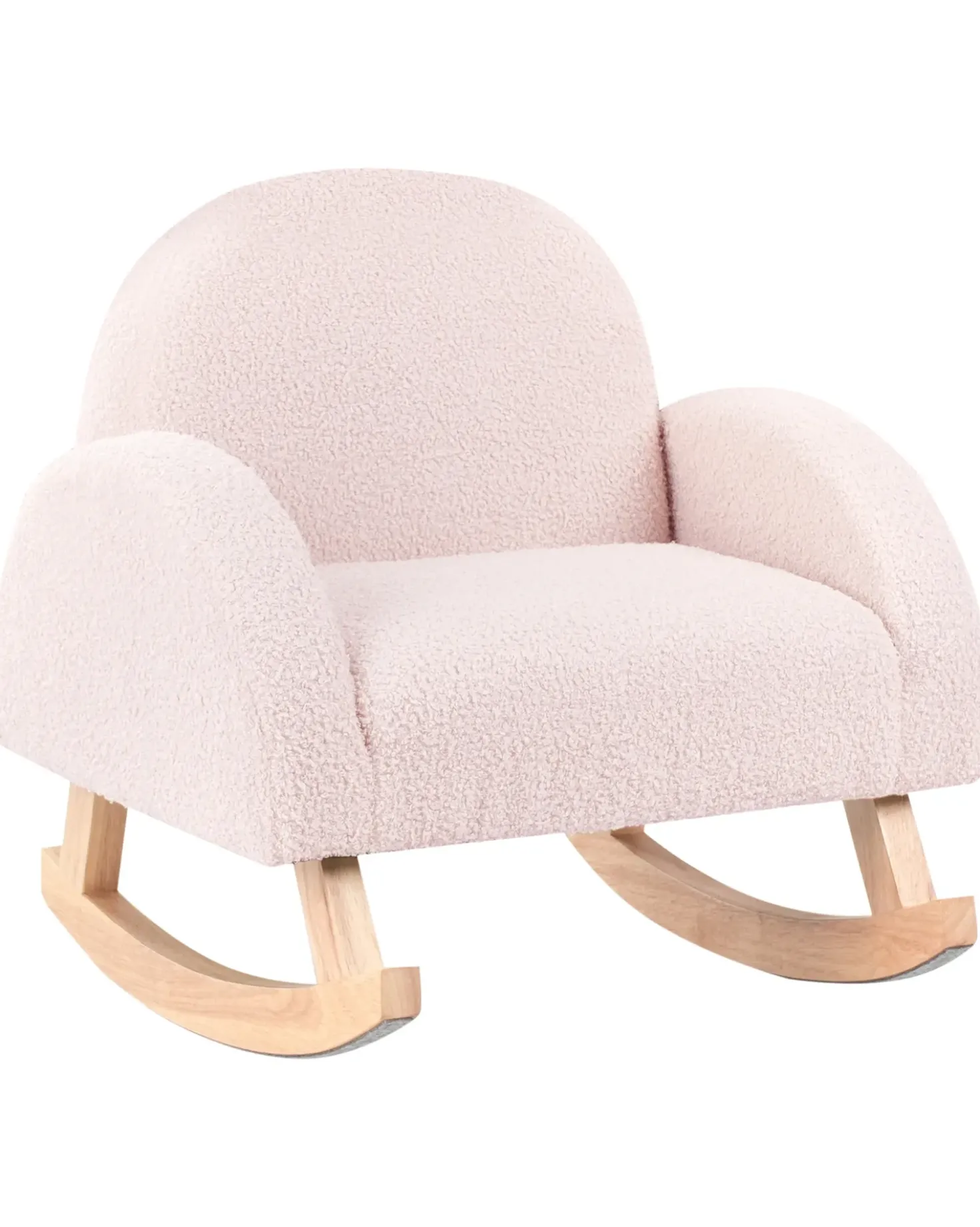 Sedia a dondolo per bambini HUG Bouclé Rosa pastello