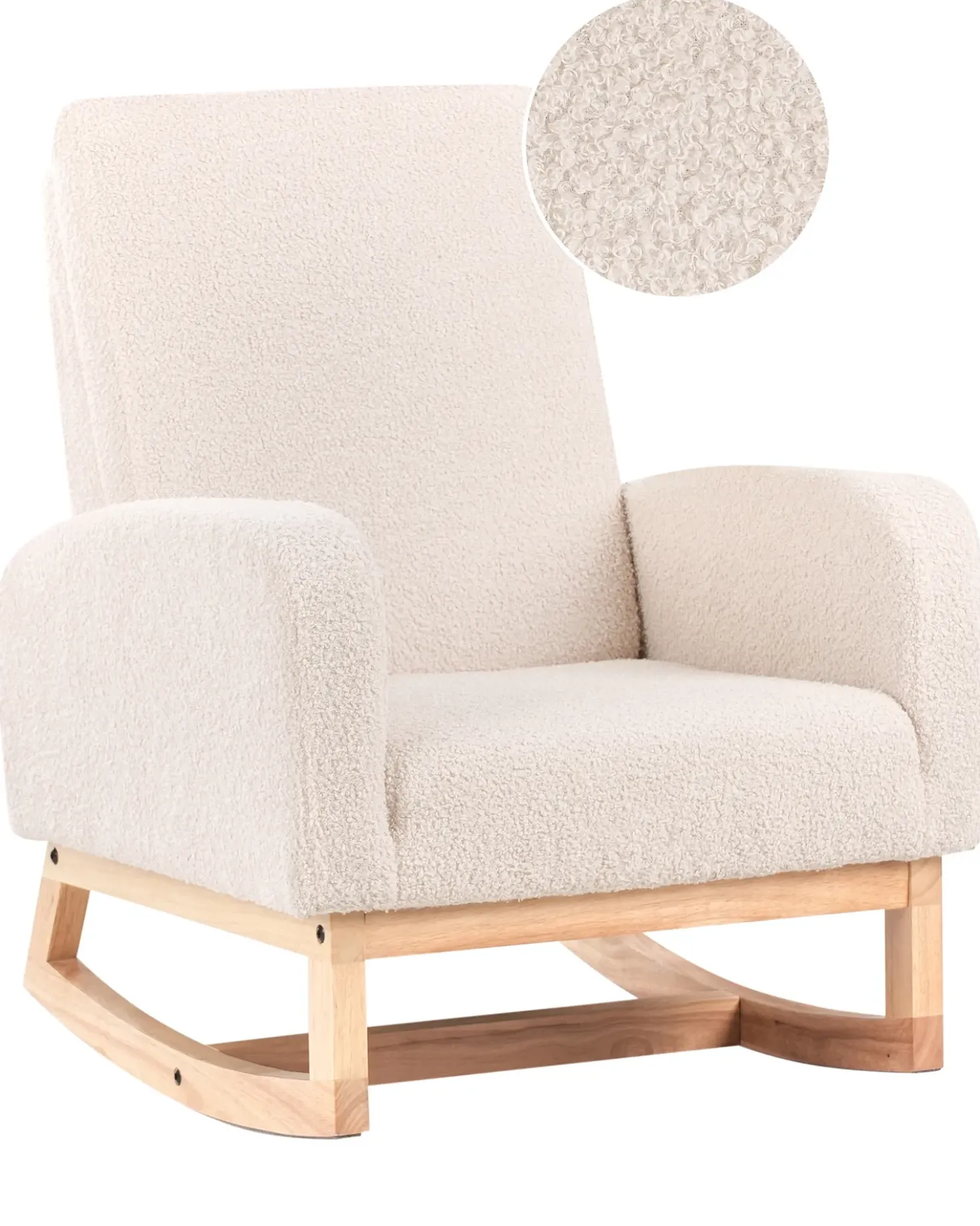 Sedia a dondolo per bambini NORBY Bouclé Beige chiaro