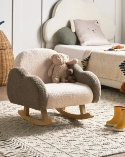 Sedia a dondolo per bambini Nuvola SKARE Bouclé Beige