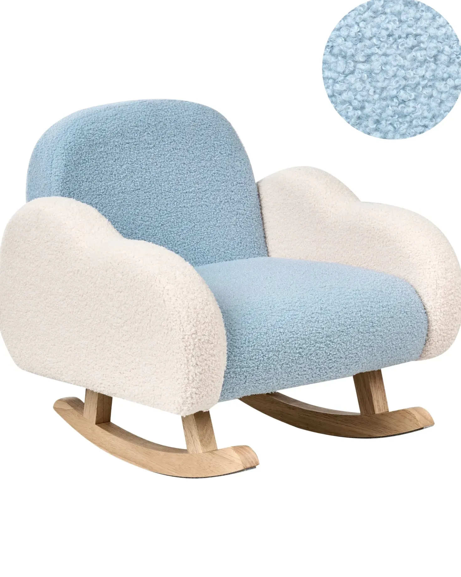 Sedia a dondolo per bambini Nuvola SKARE Bouclé Azzurro