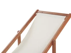Sedia a sdraio pieghevole ANZIO con Tessuti di Ricambio Legno d'acacia Marrone scuro