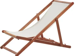 Sedia a sdraio pieghevole ANZIO con Tessuti di Ricambio Legno d'acacia Marrone scuro