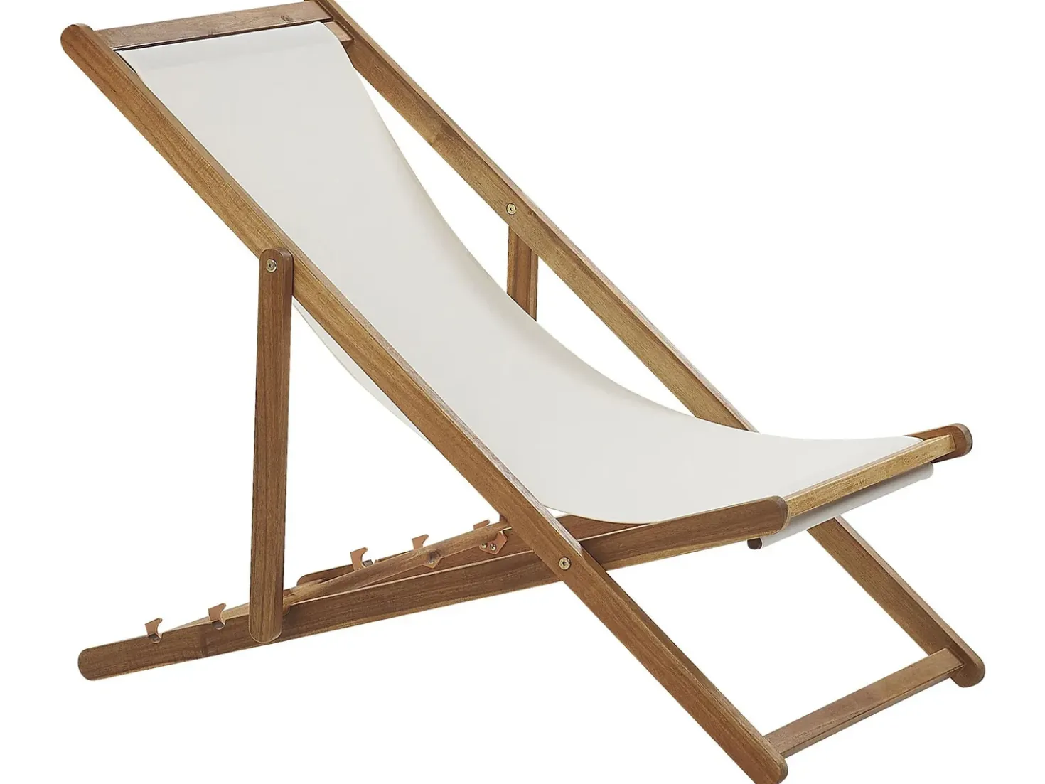 Sedia a sdraio pieghevole ANZIO con Tessuti di Ricambio Legno d'acacia Marrone chiaro