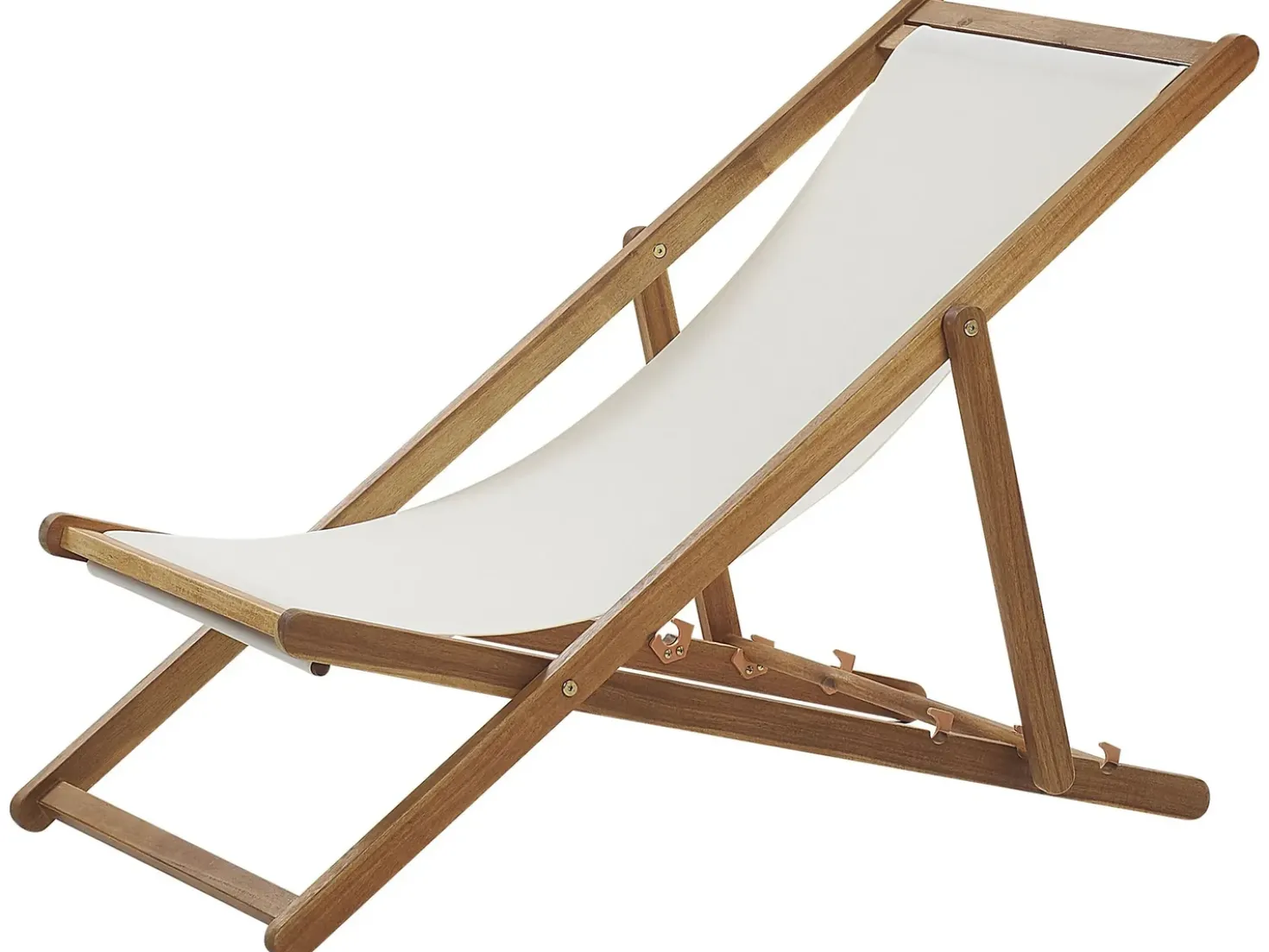 Sedia a sdraio pieghevole ANZIO con Tessuti di Ricambio Legno d'acacia Marrone chiaro