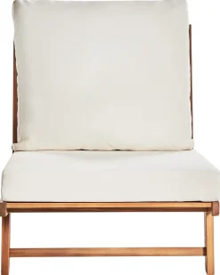 Sedia con cuscino MICCIANO Legno d'acacia Bianco sporco
