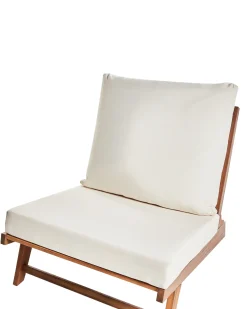 Sedia con cuscino MICCIANO Legno d'acacia Bianco sporco