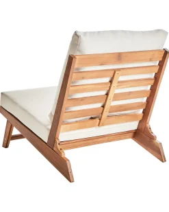 Sedia con cuscino MICCIANO Legno d'acacia Bianco sporco