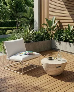 Sedia con cuscino PICO Metallo Beige chiaro