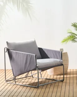 Sedia con cuscino PONTE Metallo Grigio