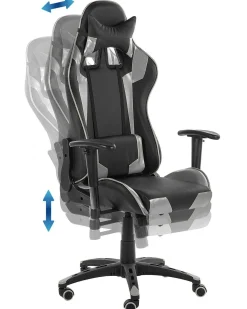 Sedia da gaming KNIGHT Pelle sintetica Argento