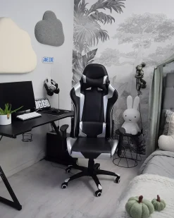 Sedia da gaming KNIGHT Pelle sintetica Argento
