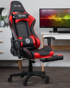 Sedia da gaming VICTORY Pelle sintetica Rosso