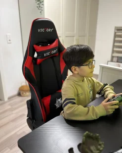 Sedia da gaming VICTORY Pelle sintetica Rosso