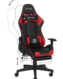 Sedia da gaming VICTORY Pelle sintetica Rosso