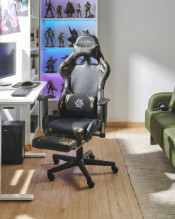 Sedia da gaming VICTORY Pelle sintetica Grigio scuro