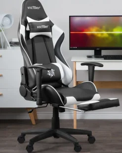 Sedia da gaming VICTORY Pelle sintetica Bianco