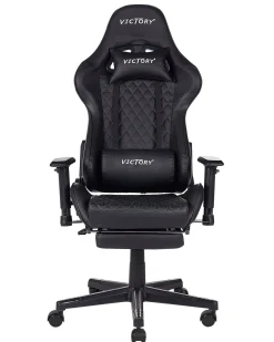 Sedia da gaming VICTORY Pelle sintetica Nero