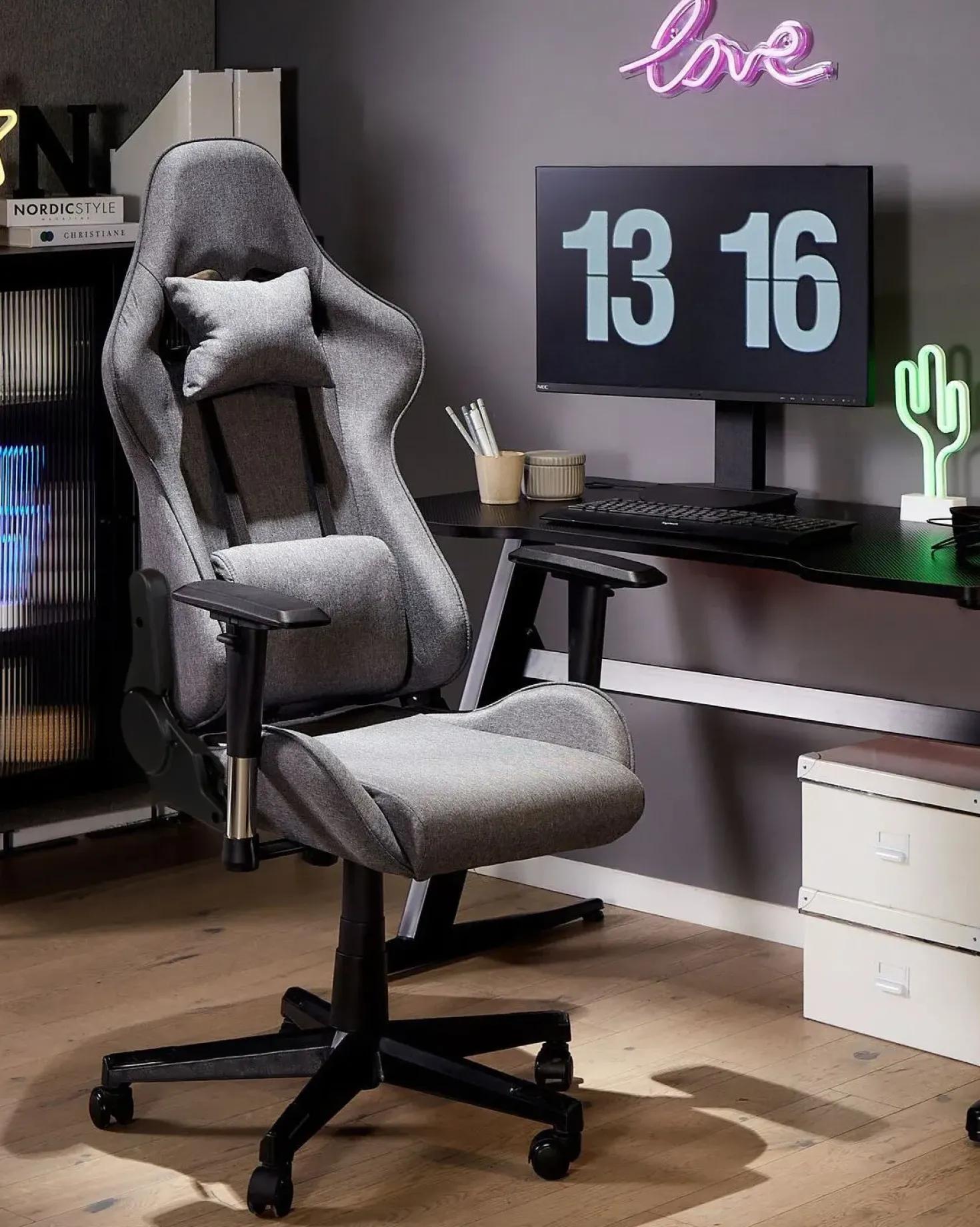 Sedia da gaming WARRIOR Grigio scuro