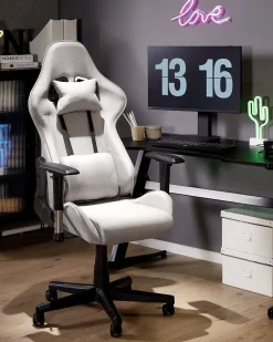 Sedia da gaming WARRIOR Grigio chiaro