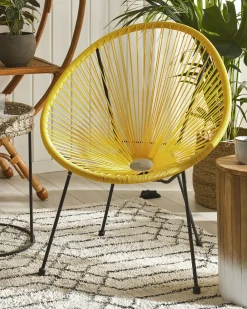 Sedia da giardino ACAPULCO II Rattan sintetico (PE) Giallo
