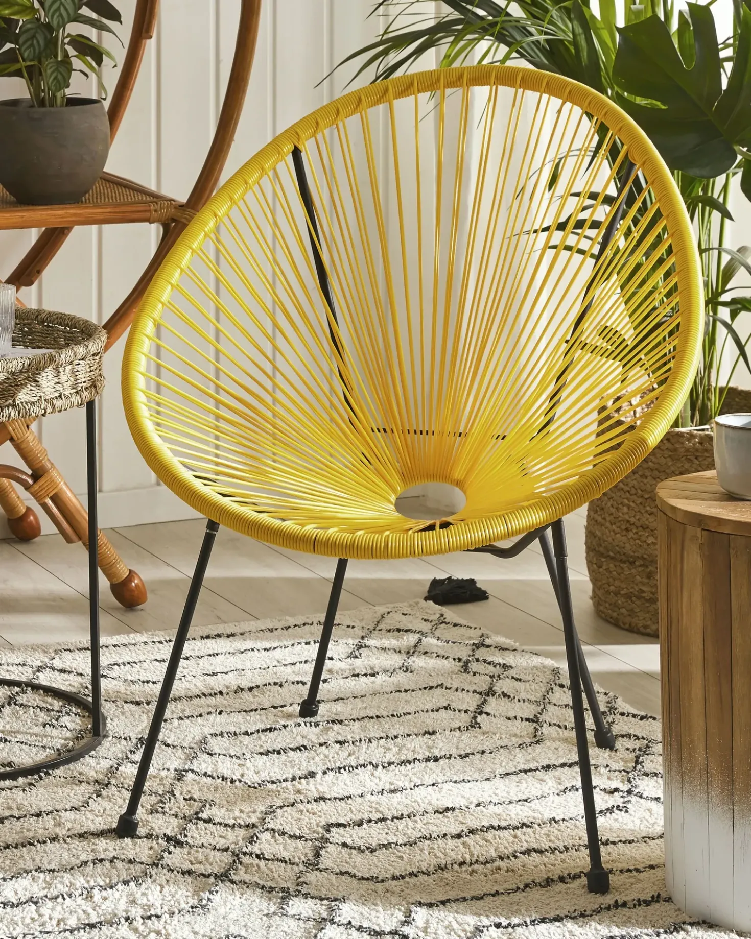 Sedia da giardino ACAPULCO II Rattan sintetico (PE) Giallo