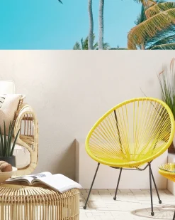 Sedia da giardino ACAPULCO II Rattan sintetico (PE) Giallo