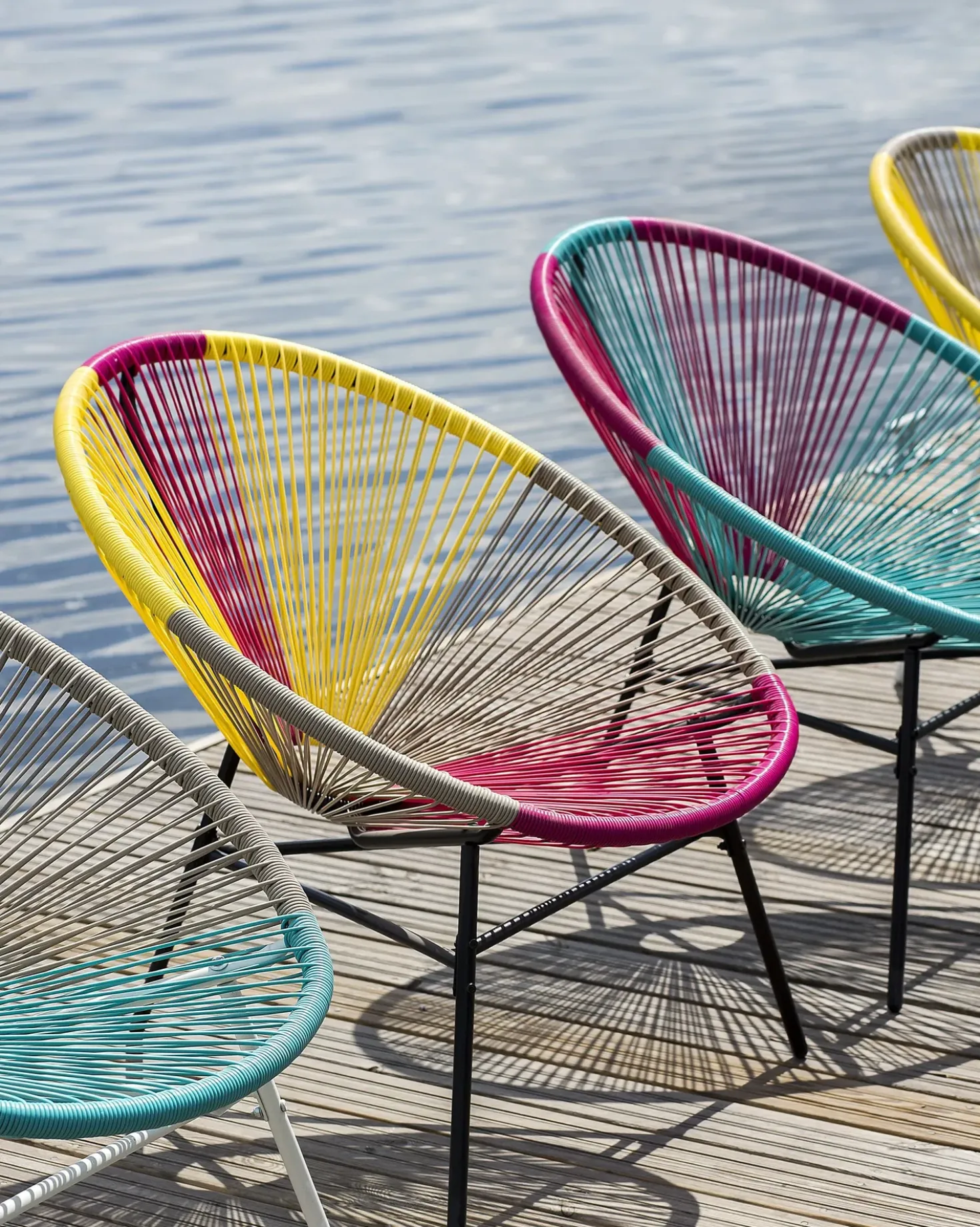 Sedia da giardino ACAPULCO Rattan sintetico (PE) Turchese