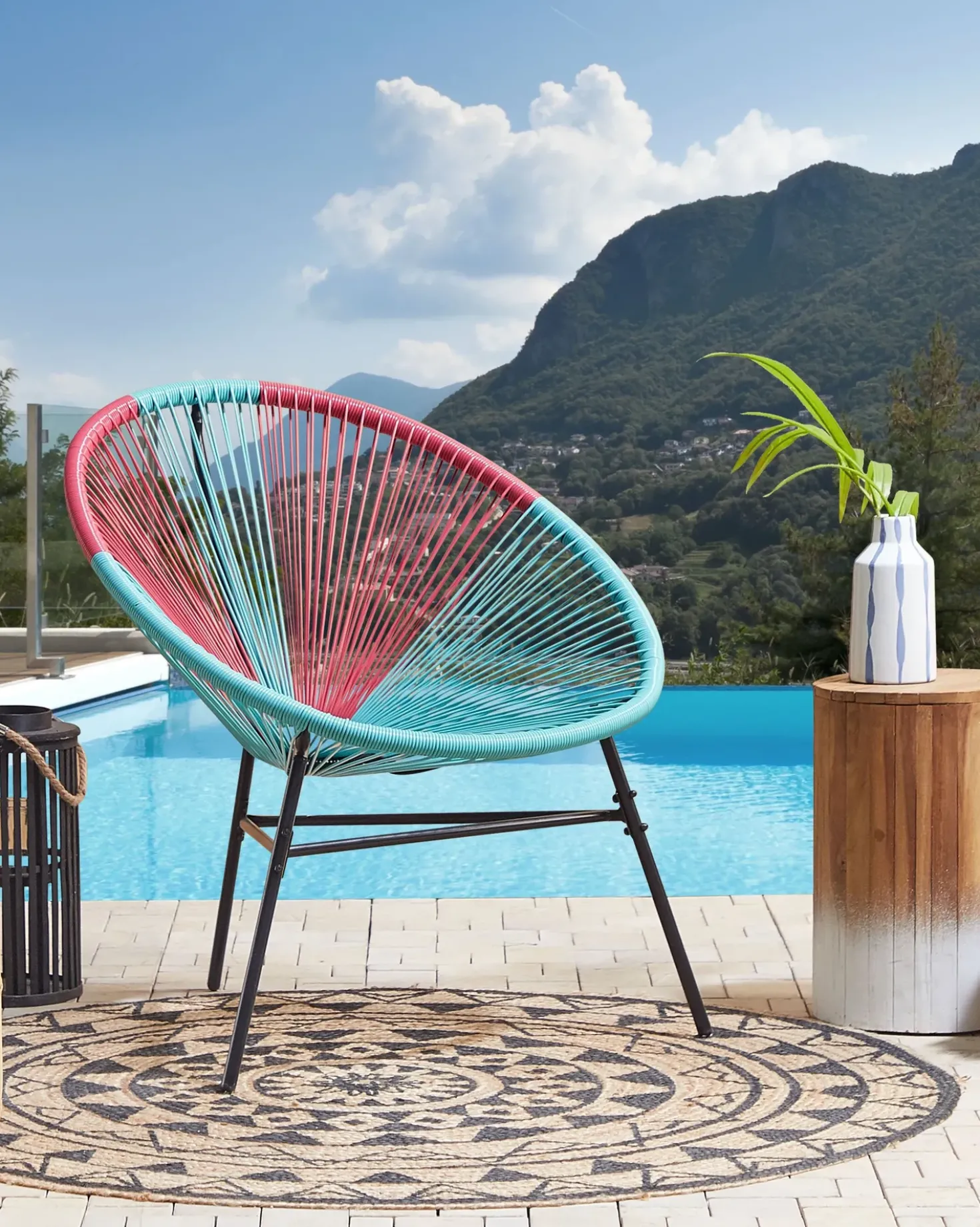 Sedia da giardino ACAPULCO Rattan sintetico (PE) Turchese
