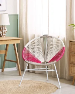 Sedia da giardino ACAPULCO Rattan sintetico (PE) Fucsia