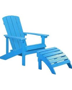 Sedia da giardino ADIRONDACK con poggiapiedi Blu