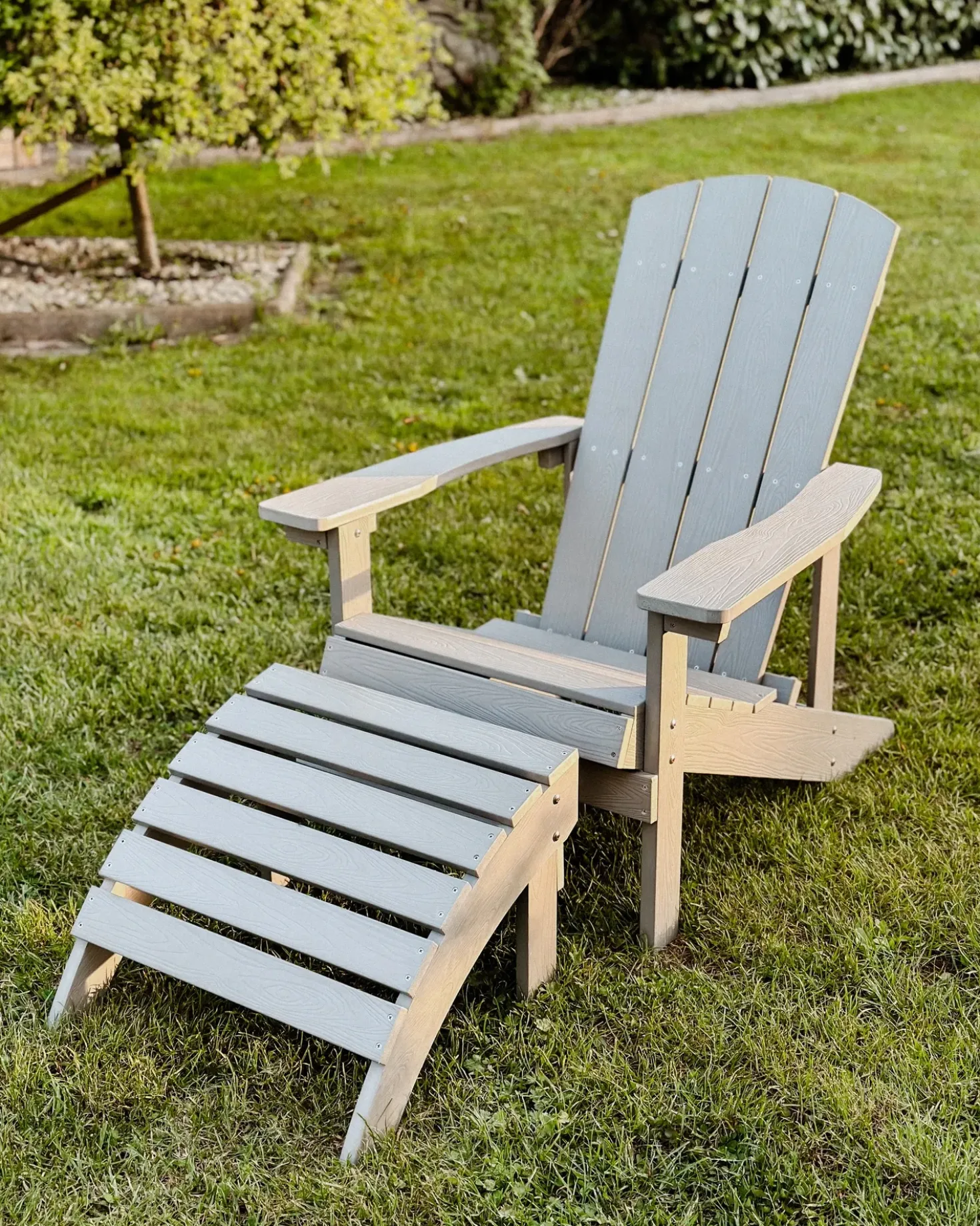Sedia da giardino ADIRONDACK Grigio chiaro
