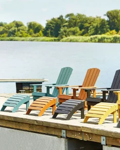Sedia da giardino ADIRONDACK con poggiapiedi Turchese