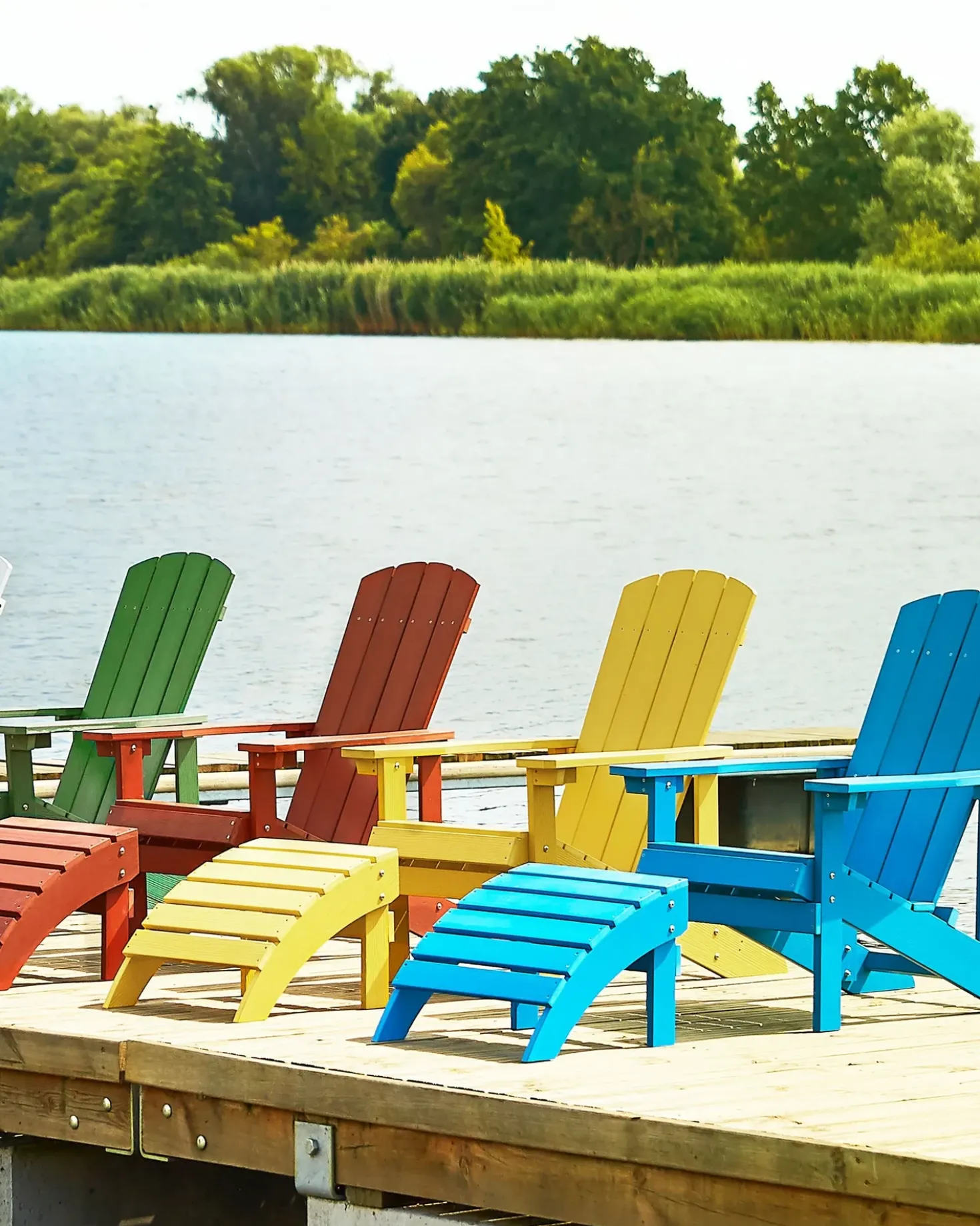 Sedia da giardino ADIRONDACK con poggiapiedi Giallo