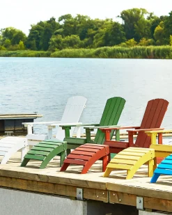 Sedia da giardino ADIRONDACK con poggiapiedi Verde