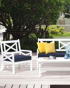 Sedia da giardino BALTIC Legno d'acacia Blu marino