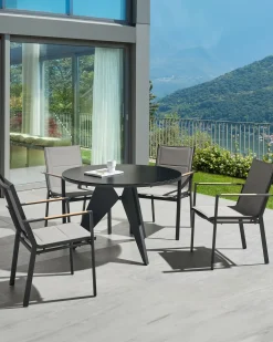 Sedia da giardino BUSSETO Metallo Nero