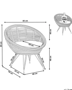 Sedia da giardino MARATEA Rattan Naturale