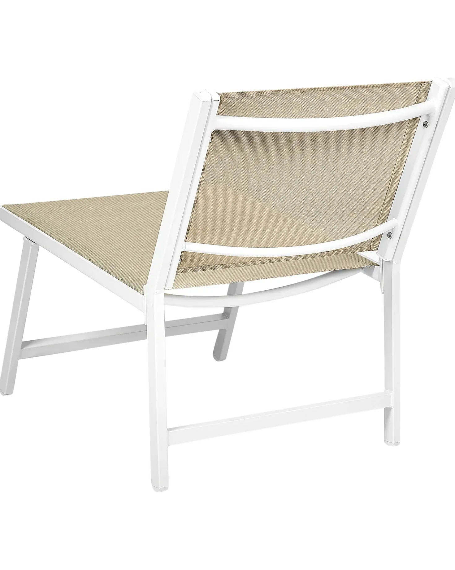Sedia da giardino MARCEDDI con poggiapiedi Metallo Bianco/Beige