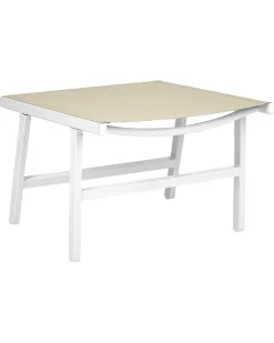 Sedia da giardino MARCEDDI con poggiapiedi Metallo Bianco/Beige