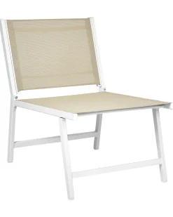 Sedia da giardino MARCEDDI con poggiapiedi Metallo Bianco/Beige