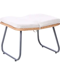 Sedia da giardino MESTRE con poggiapiedi Rattan sintetico (PE) Beige chiaro