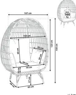 Sedia da giardino VEROLI Rattan sintetico (PE) Beige