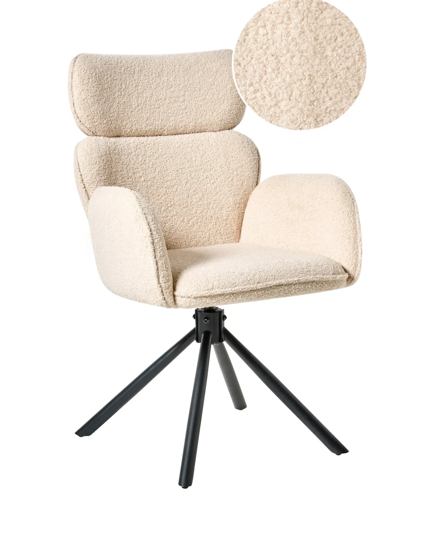 Sedia da pranzo ALENE Bouclé Beige chiaro