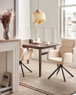 Sedia da pranzo ALENE Bouclé Beige chiaro